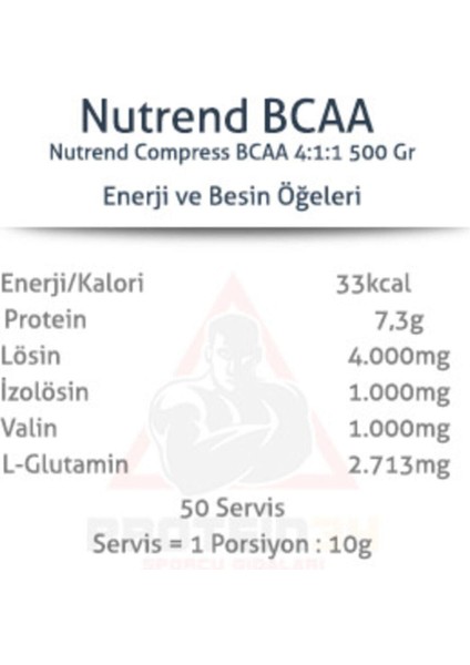 Compress Bcaa 4:1:1 500 Gr - Portakal Aroma -