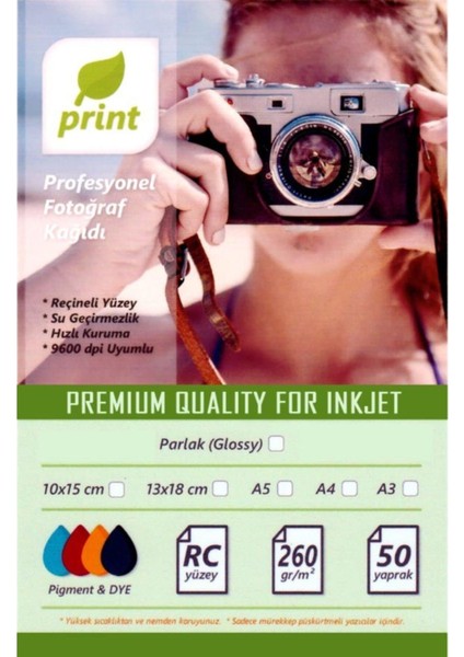 Epson L3151 Fotoğraf Kağıdı Premium Parlak 260 gr 10X15 50 Yaprak 50 Yaprak
