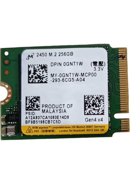 256GB M.2 2230 Pcıe Nvme SSD