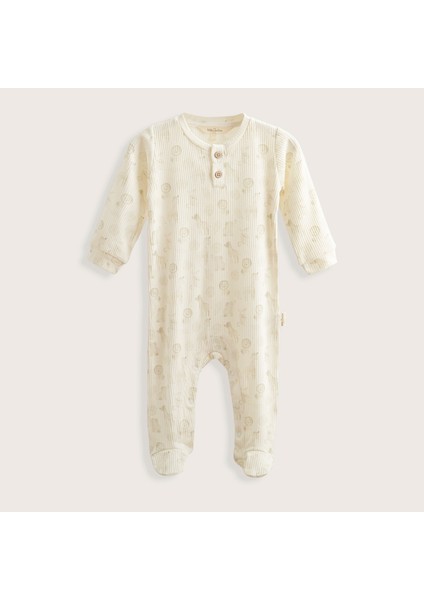 Safari Baskılı Tulum Ekru