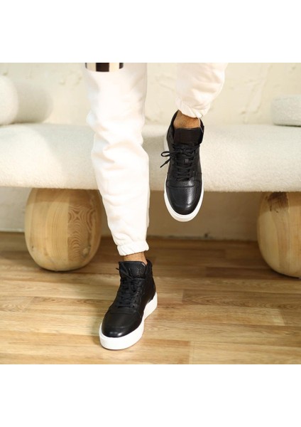 Sail Lakers - Siyah Deri Bağcıklı Unisex Bot