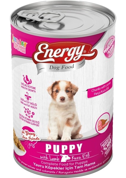 Energy® Kuzu Etli Yavru Islak Köpek Maması 400 gr 12 Konserve