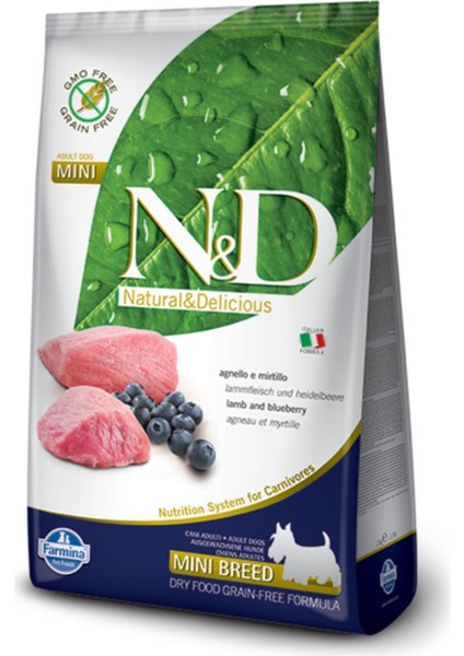 Tahılsız Kuzu Etli Yaban Mersinli Küçük Irk Yetişkin Köpek Maması 2.5 kg fiyatları