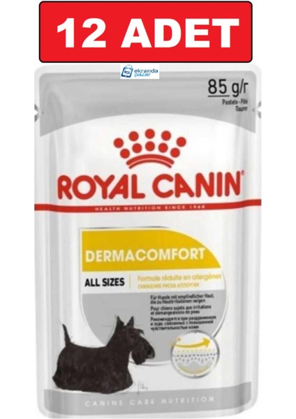 Royal Canın Dermacomfort Yaş Köpek Maması 12 Adet 85 gr Konserve Pouch