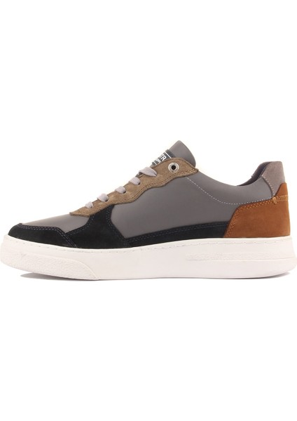Sail Lakers - Gri Deri, Lacivert Süet, Taba Renk Nubuk Bağcıklı Erkek Sneaker