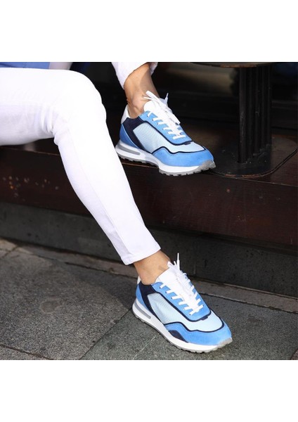Sail Lakers - Mavi, Lacivert Süet, Beyaz Deri Bağcıklı Erkek Sneaker fırsatları