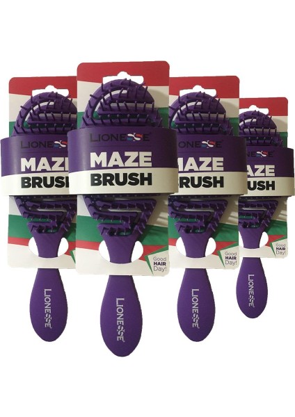 Lionesse Saç Fırçası Oval Mor x 4