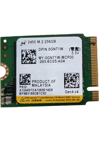 256GB M.2 2230 Pcıe Nvme SSD