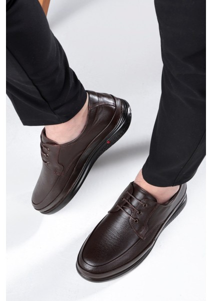 Poce Hakiki Deri Comfort Ortopedik Erkek Günlük Ayakkabı, Baba Ayakkabısı, Ortopedik Ayakkabı, Bağcıklı Ayakkabı