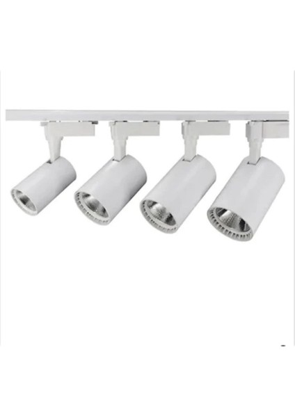 4 Adet 30W Beyaz Kasa Günışığı Ray Spot 1 Metre Ray