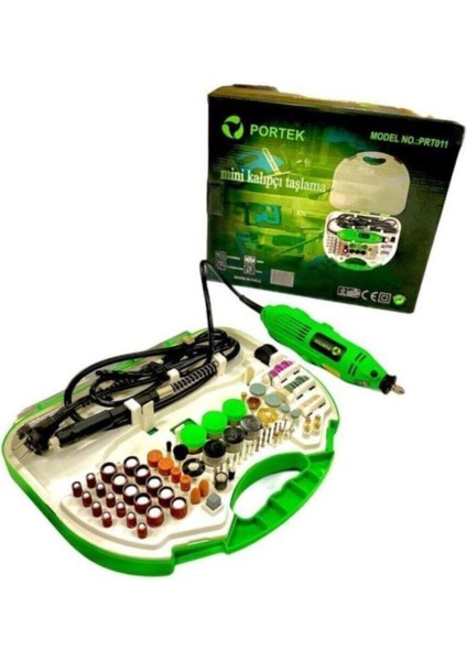 Istoç Türk Portek Mini Kalıpçı Taşlama Seti 300 Parça 180W ve 230V/50Hz Tam Profesyonel Taşınabilir Set