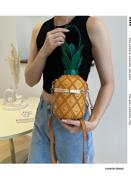 Ananas Tasarım Omuz Çantası Zincir El Çantası (Yurt Dışından) fiyatları