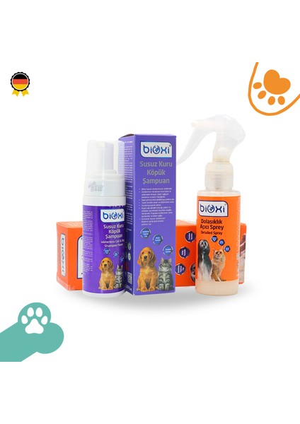 ® Susuz Kuru Köpük Şampuan 150 ml + Bioxi® Dolaşıklık Açıcı Sprey 100 ml