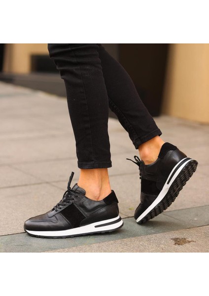 Sail Lakers - Siyah Deri Bağcıklı Erkek Sneaker modelleri