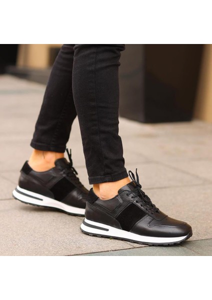 Sail Lakers - Siyah Deri Bağcıklı Erkek Sneaker fırsatları