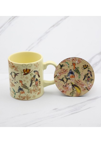 Kuş Motifli Kupa, Defter, Altlık, Kalem ve Kahve Hediye Seti, Anneye Hediye fiyatları