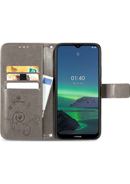 Nokia 1.4 Four-Leaf Clover Pu Case Telefon Kılıfı (Yurt Dışından)