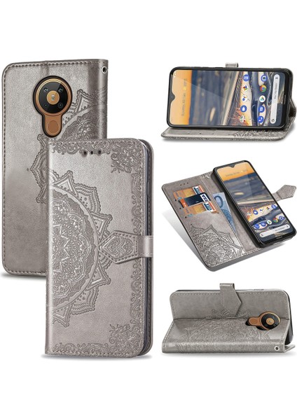 Nokia 5.3 Mandala Flower Leather Case Telefon Kılıfı (Yurt Dışından)