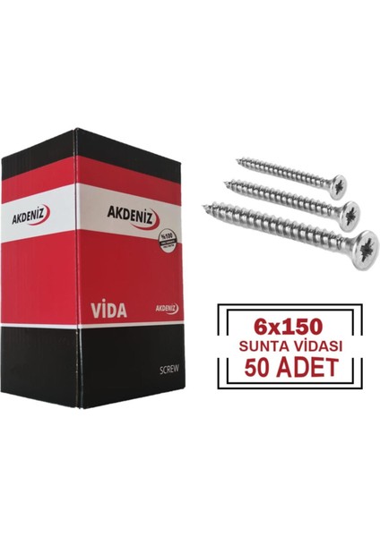 6X150 Sunta Vidası (50 Adet)