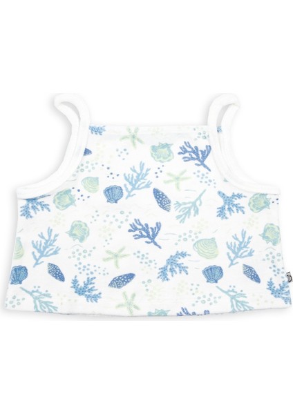 Organik Havlu Kumaş Askılı Crop Kız Çocuk Bluz