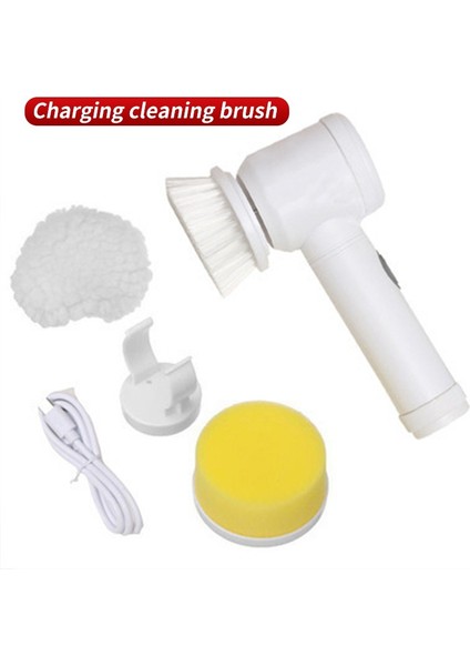 Mutfak Ev El Bulaşık Fırçası Temizleme Aracı USB 5 In 1 Yivli Çok Fonksiyonlu Fırça Elektrikli Temizleme Fırçası