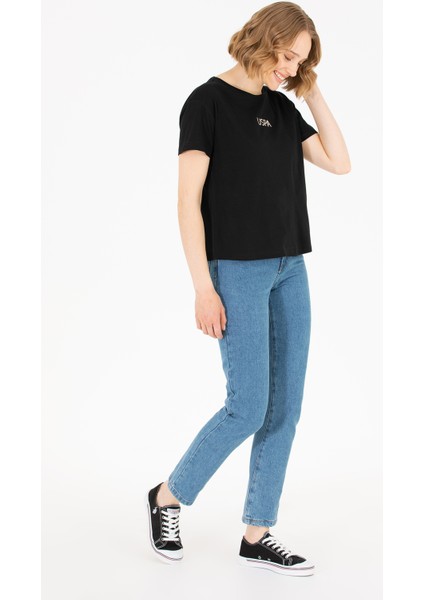 Kadın Siyah T-Shirt 50266326-VR046 fırsatları