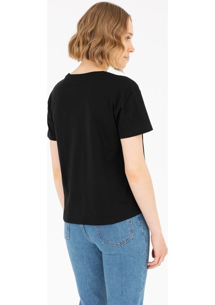 Kadın Siyah T-Shirt 50266326-VR046 indirimleri