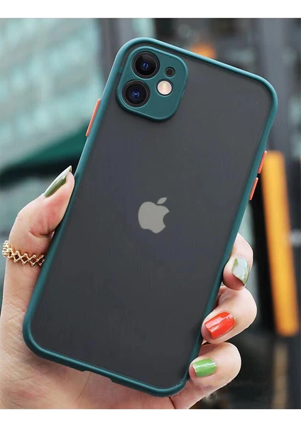 Apple iPhone 12 Kılıf 3D Kamera Korumalı Arkası Mat Kenarları Renkli Smoke Case