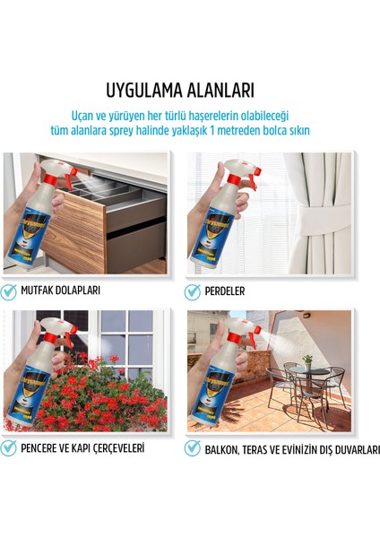 Max 500  ml Böcek Haşere  Tahtakurusu, Karınca, Akrep, Kene, Örümcek, Hamamböceği, Karasinek