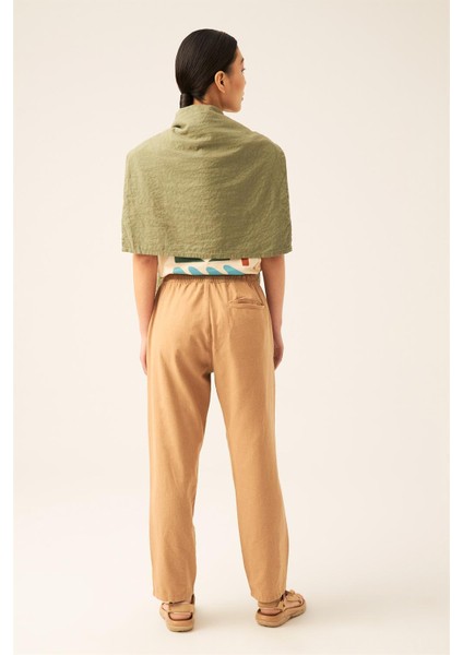 Unisex Vizon Keten Pamuk Karışımlı Casual Pantolon fırsatları