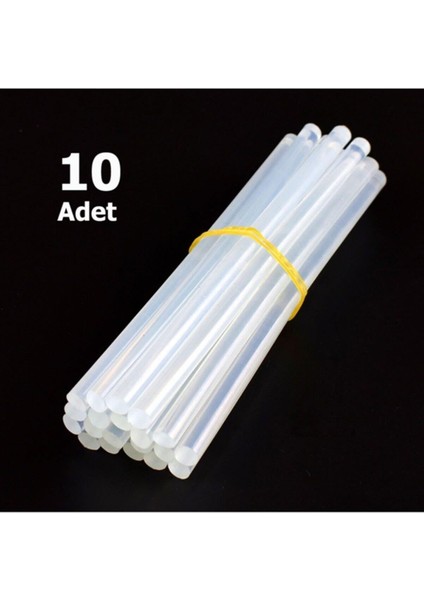 10 Adet, Kalın Silikon, Sıcak Silikon, Şeffaf Mum Silikon, 11 Mm, Sıcak Yapıştırıcı