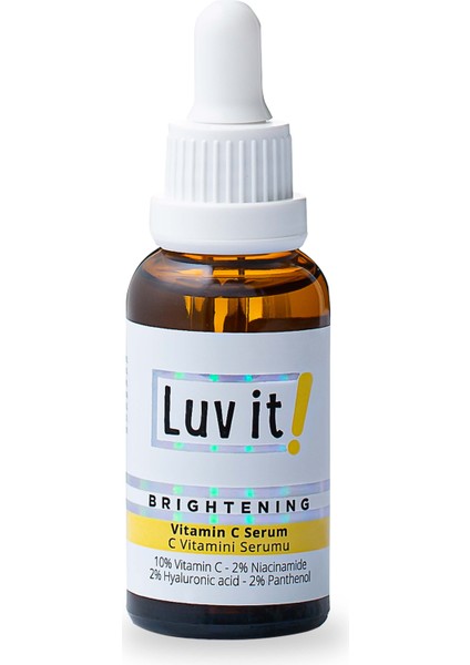 Luv it! Aydınlatıcı C Vitamini Serumu (Vitamin C + Hyaluronic Acid + Panthenol + Niacinamide) 30 ml