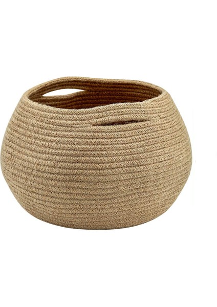 Honeypot Pamuk İp Dokuma Sepet 25 x 21 cm – Nötr Renkli, Modern Tasarım, Çok Amaçlı ve Dekoratif Kullanım