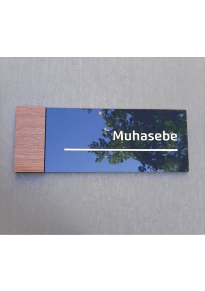 Wooden Serisi Muhasebe Kapı Isimliği