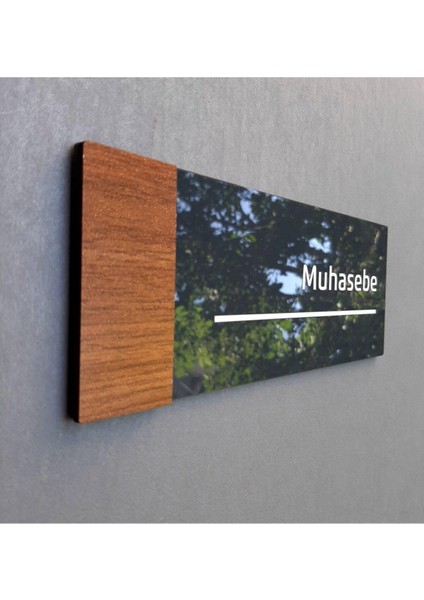 Wooden Serisi Muhasebe Kapı Isimliği fiyatları