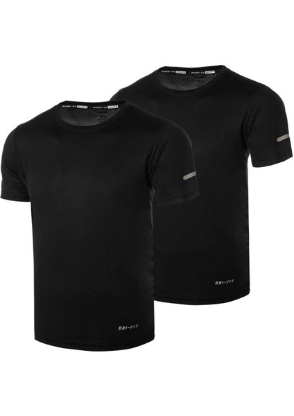Erkek 2'li Paket Dry Fit Atletik Nem Emici Günlük Tshirt