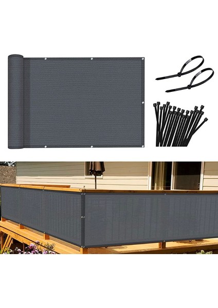 Balkon Demiri Perdesi Antrasit Korkuluk Perdesi Çit File Gölgelik 80 x 300