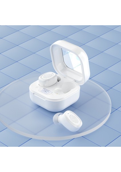 Wiress Bluetooth Kulaklık, Stil: BY18 Dijital Ekran Beyaz (Yurt Dışından)