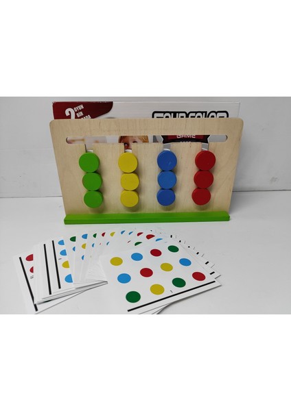 Four Color Game Ahşap Çocuk Akıl Zeka Oyunu Rubik Abaküs ( Dört Renk Oyunu )
