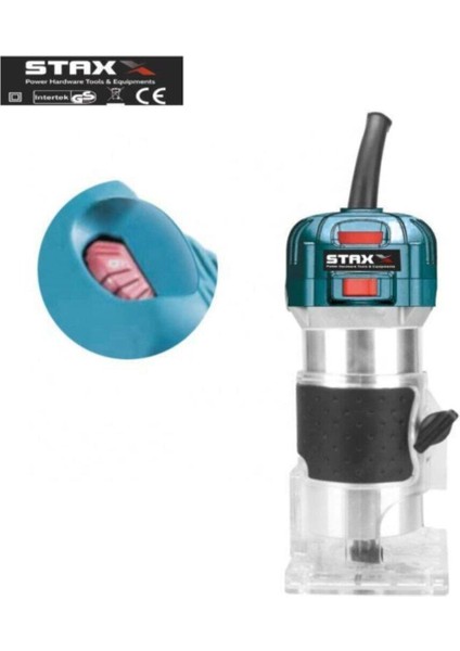 Staxx Pro 6 Kademe Devir Ayarlı 1600W Formika Traşlama Freze Makinesi 6mm Pens 2 Yıl Güvenceli modelleri