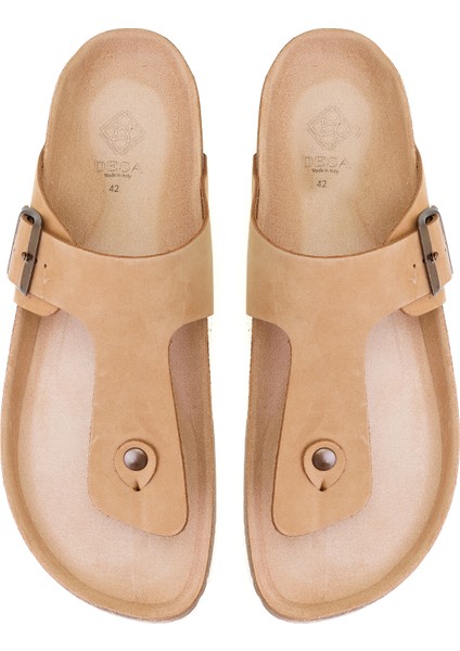 Karen Kahve Erkek Parmak Arası Nubuk Deri Terlik fırsatları