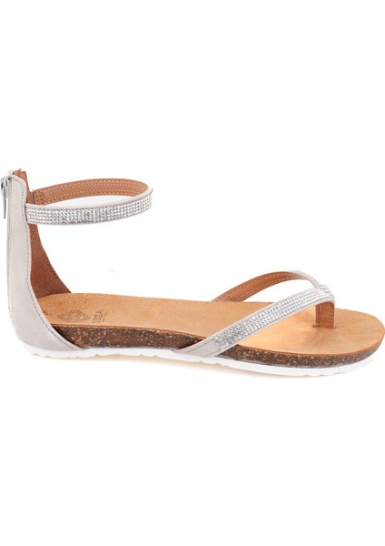 Gina Kahve Kadın Taşlı Parmak Arası Sandalet modelleri