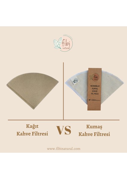 Fibi Natural Yıkanabilir Kumaş Kahve Filtresi V60