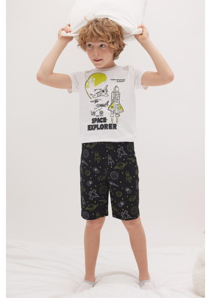 Erkek Çocuk Baskılı Kısa Kollu Şort Pijama Takım Z9175A623SM