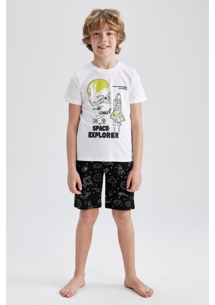 Erkek Çocuk Baskılı Kısa Kollu Şort Pijama Takım Z9175A623SM