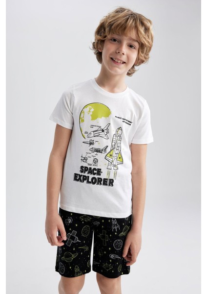 Erkek Çocuk Baskılı Kısa Kollu Şort Pijama Takım Z9175A623SM