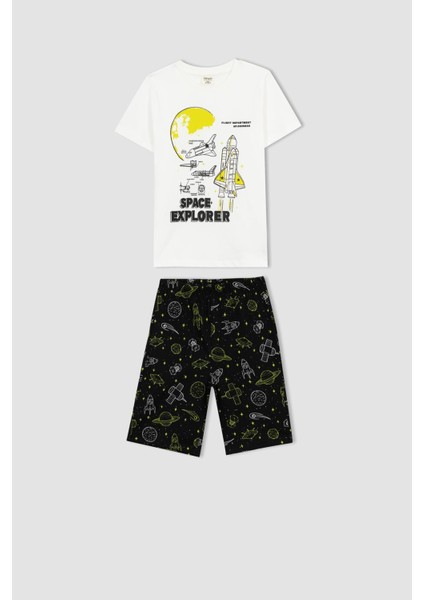 Erkek Çocuk Baskılı Kısa Kollu Şort Pijama Takım Z9175A623SM