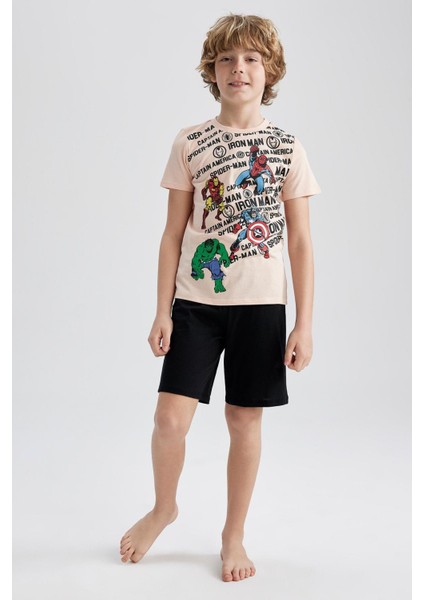 Erkek Çocuk Marvel Comics Kısa Kollu Şortlu Pijama Takım Z9342A623SM