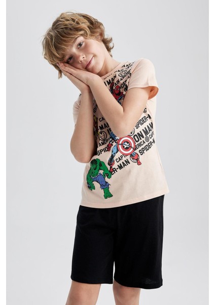 Erkek Çocuk Marvel Comics Kısa Kollu Şortlu Pijama Takım Z9342A623SM