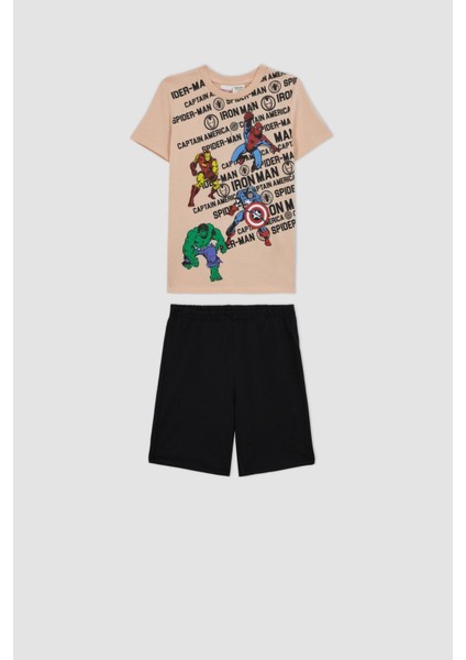 Erkek Çocuk Marvel Comics Kısa Kollu Şortlu Pijama Takım Z9342A623SM